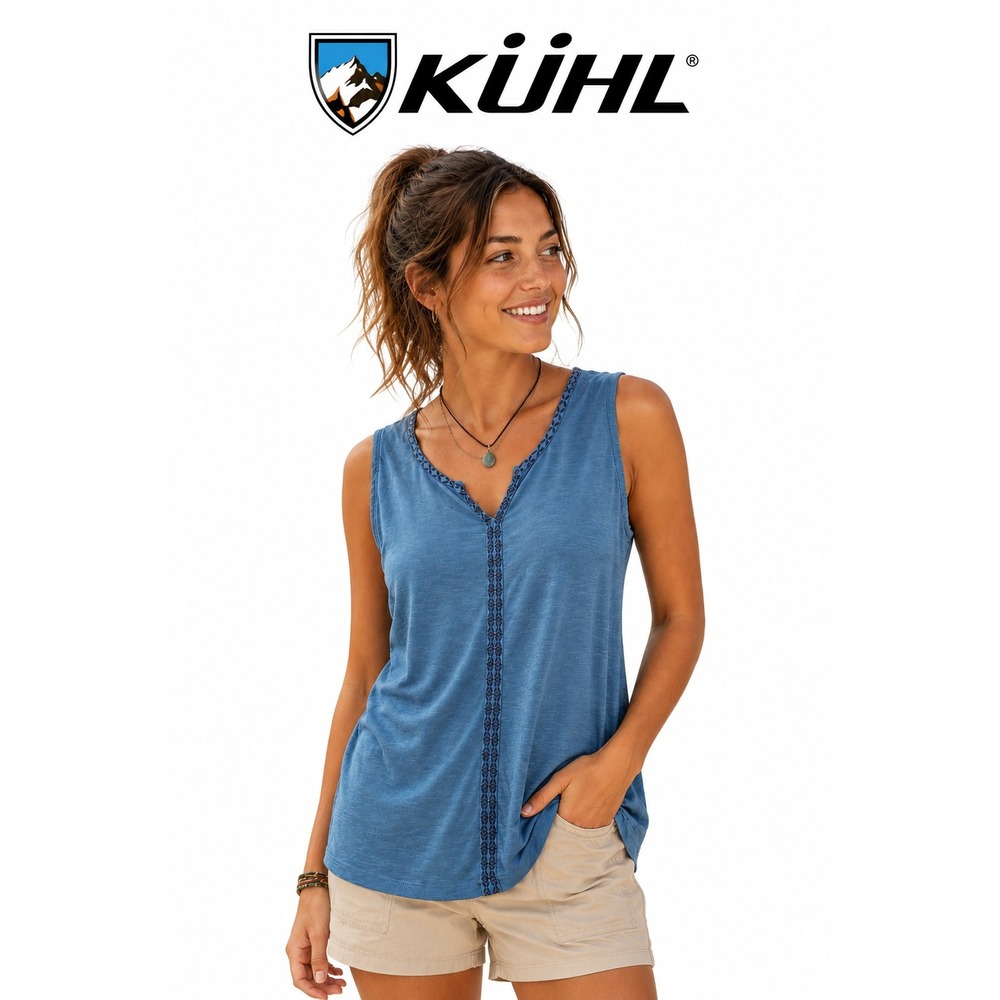 KÜHL Blue Sleeveless Tank Top Small Outdoorsy Boho Activewear
